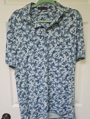 G/FORE Blue Camo/Skull Short-Sleeve Performance Polo Size L